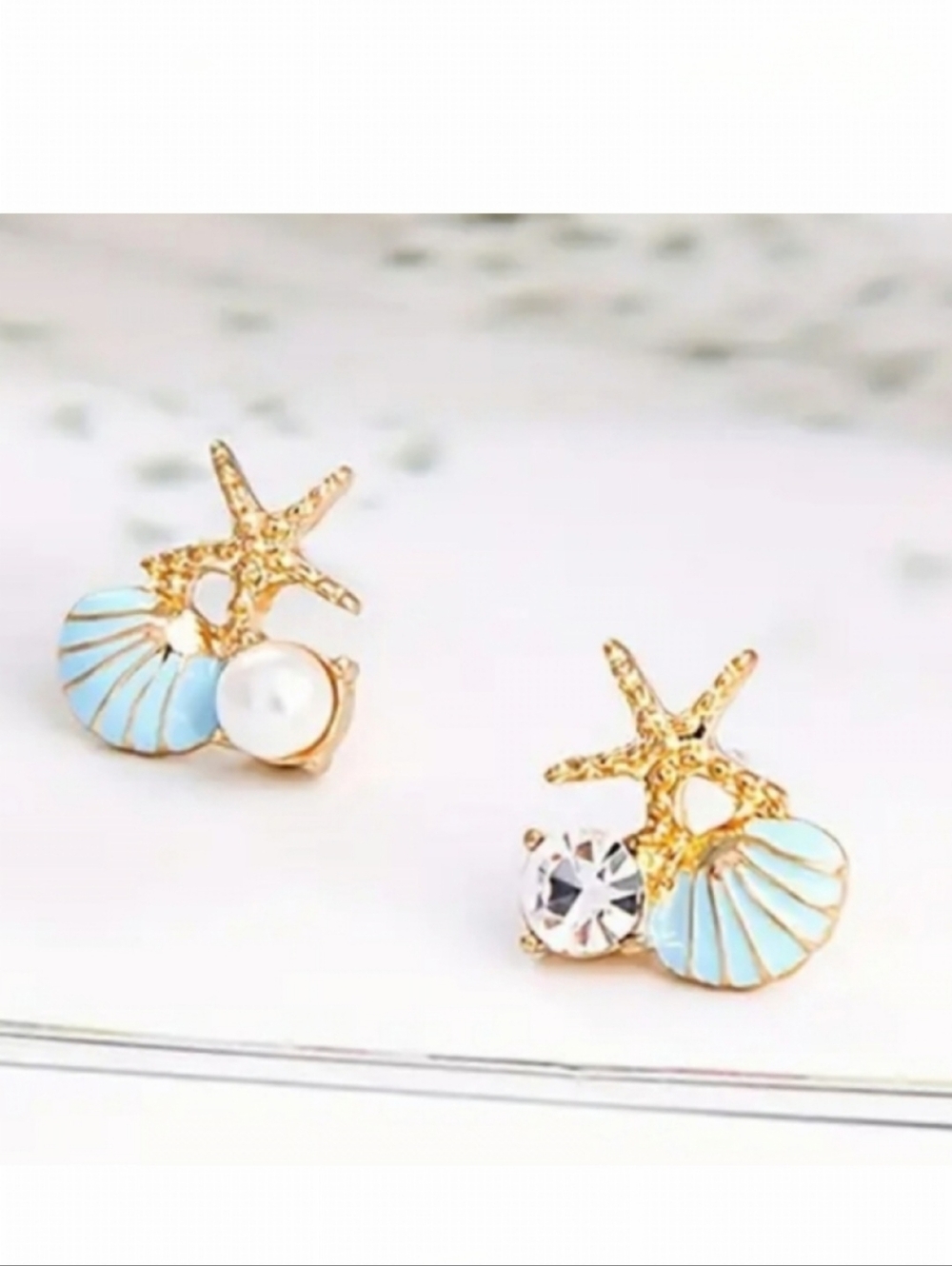 🌺 Starfish Seashell Earings Stud Earings  Resort Wear Beach Wear